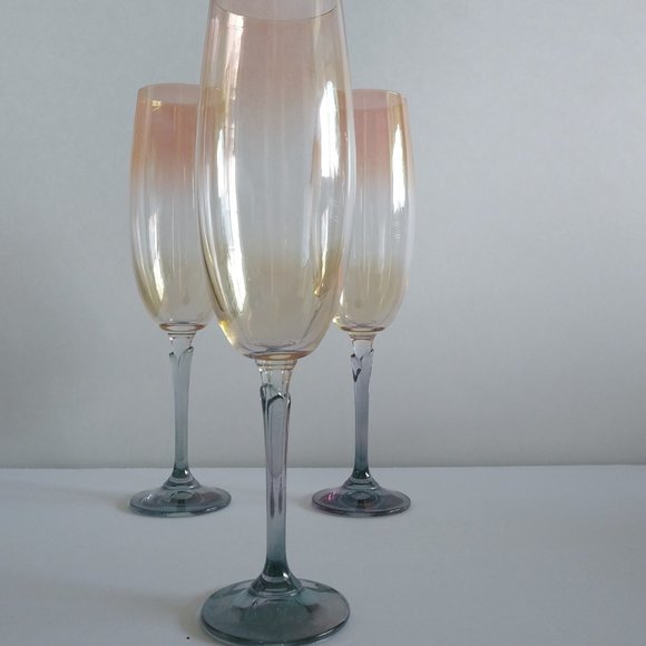Flute Champagne Glasses Iridescent Ombre Blend - Picture 9 of 10